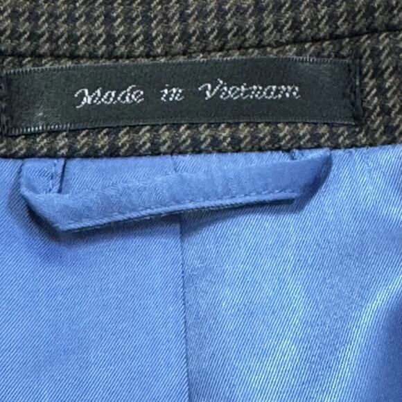 Chaps Men’s Blazer Jacket Brown Micro Houndstooth Sport Coat Size 40R - Picture 8 of 8